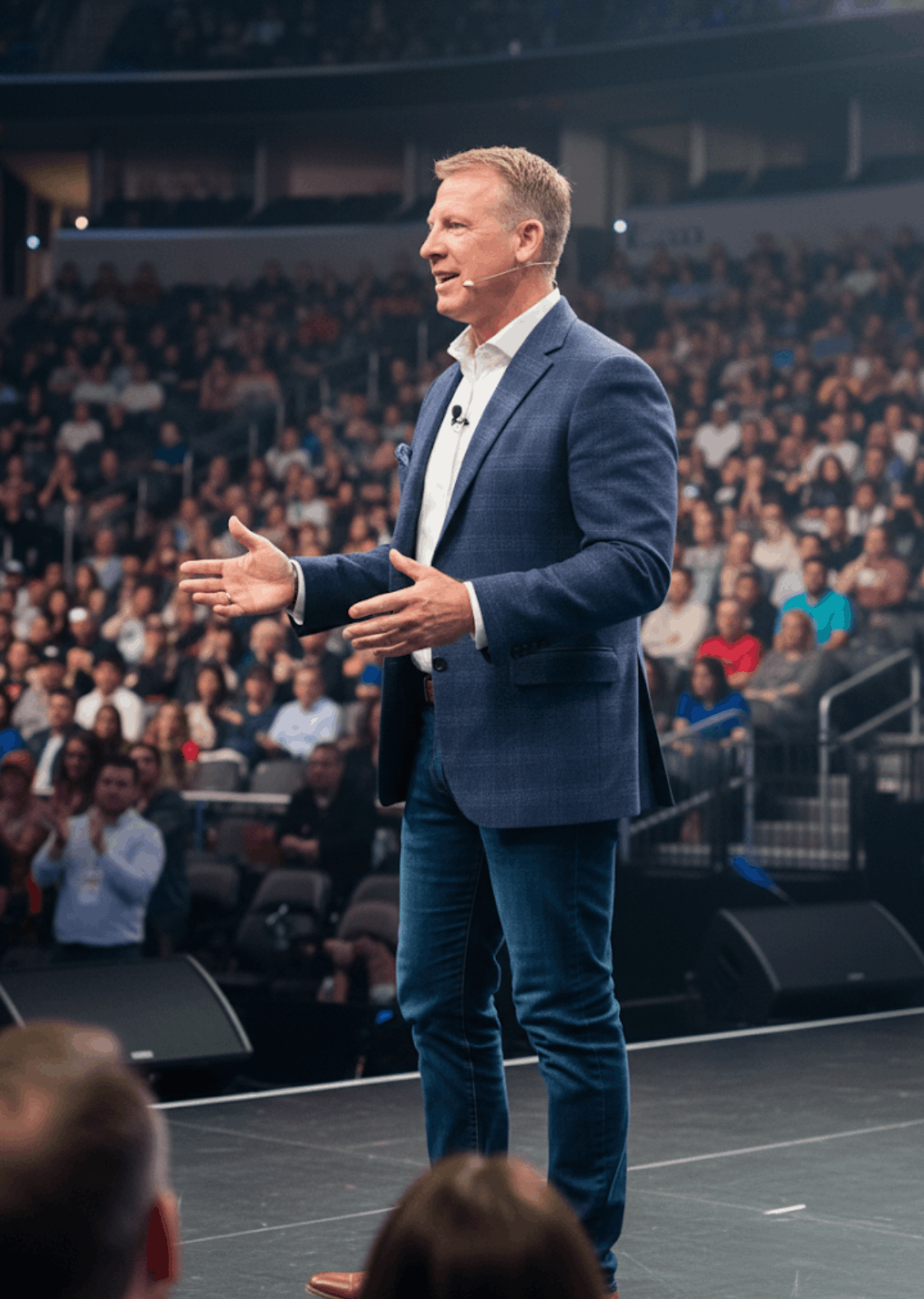 Jeff Bloomfield delivering a keynote on stage