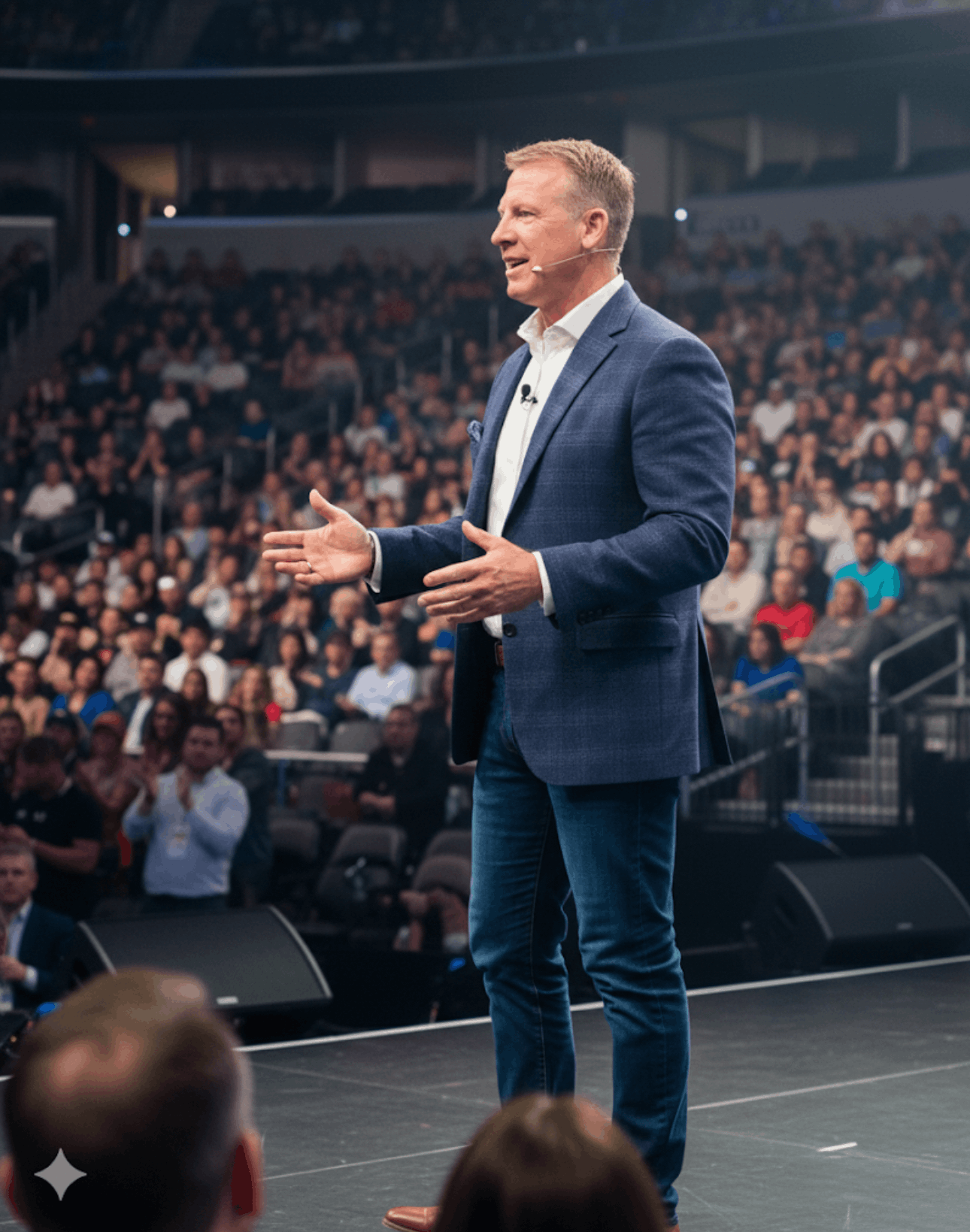 Jeff Bloomfield delivering a keynote on stage